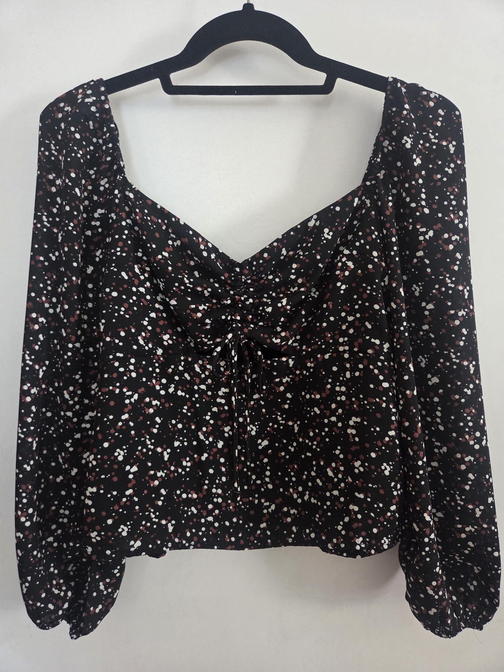 Abercrombie & Fitch Black Square Neck Long Sleeve Top
